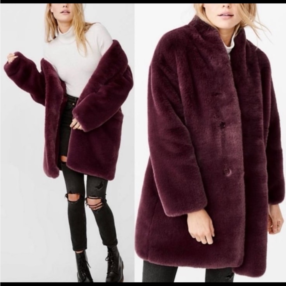 Abercrombie & Fitch Deep Burgundy Teddy Jacket